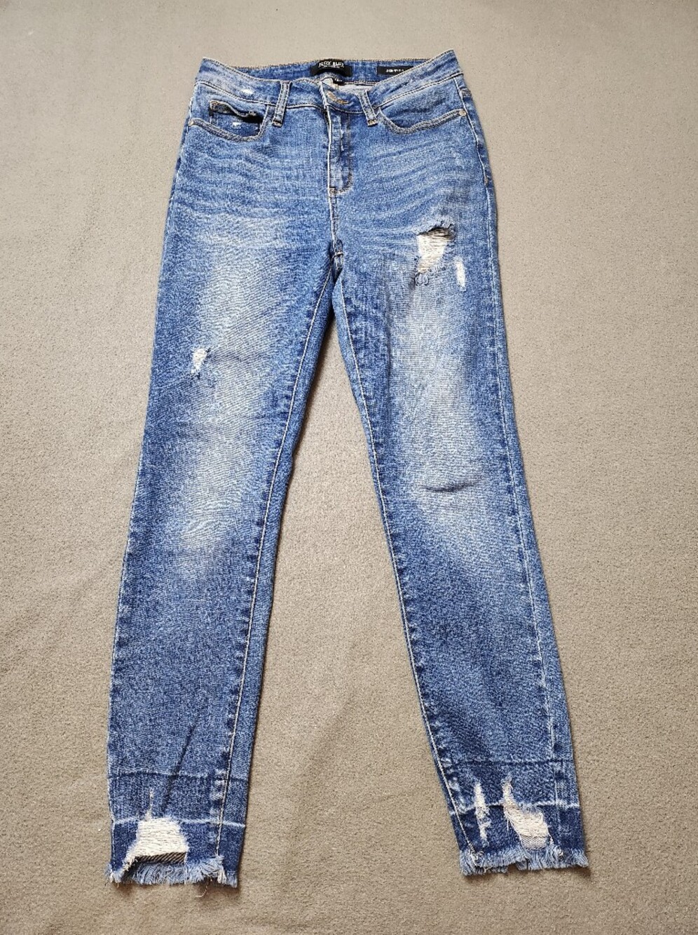 Judy Blue Skinny Fit Cropped Blue Jeans Women's SIze 7 / 28 JB8847 High Rise